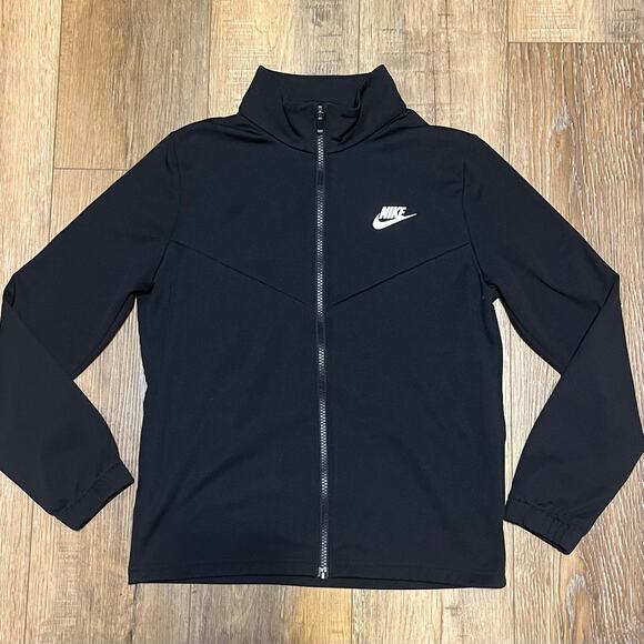 Nike Tracksuit Unisex Kids Black White Sportswear Zip Jacket & Pants Set Size Lg - Picture 2 of 11